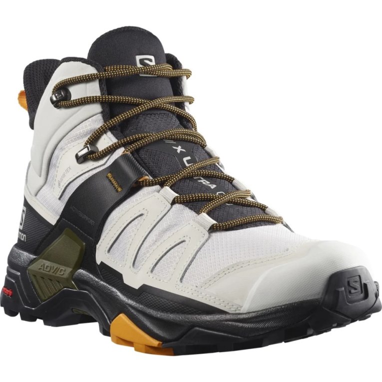 White / Black Salomon X Ultra 4 Mid GTX Men's Hiking Boots | IE TQ0276